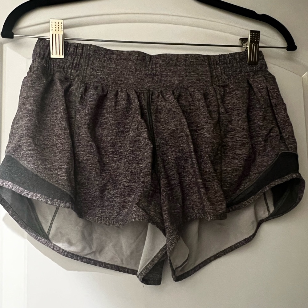 Gray lululemon hotty hot low rise lined short